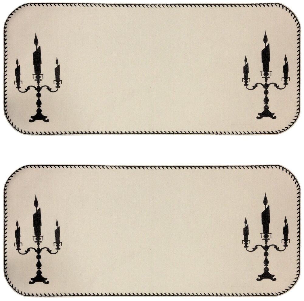 VHC Brands Favorite Haunt Candelabra Table Runner Halloween Wool Set of 2 30"